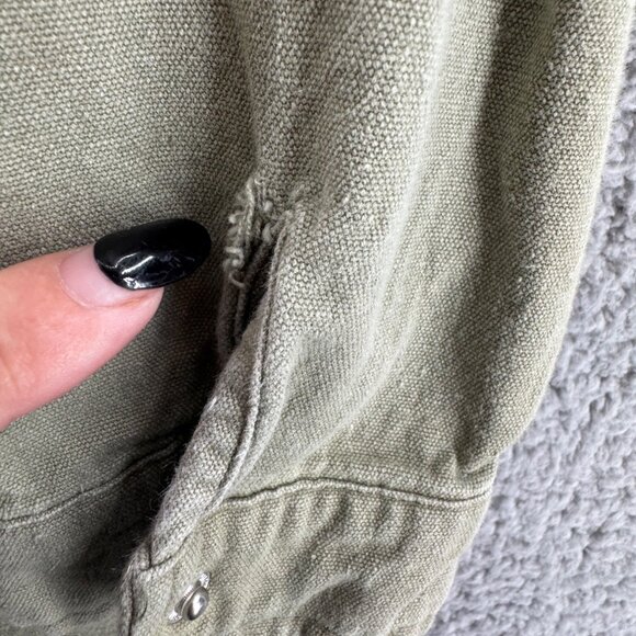 Daisy Street Plus Olive Green U.S. Army Oversized Shirt Jacket 100% Cotton - Picture 3 of 6